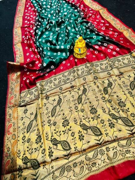 Manzar Art Silk Bandhani Printed Sarees Catalog